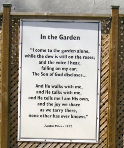 Garden poem in labyrinth